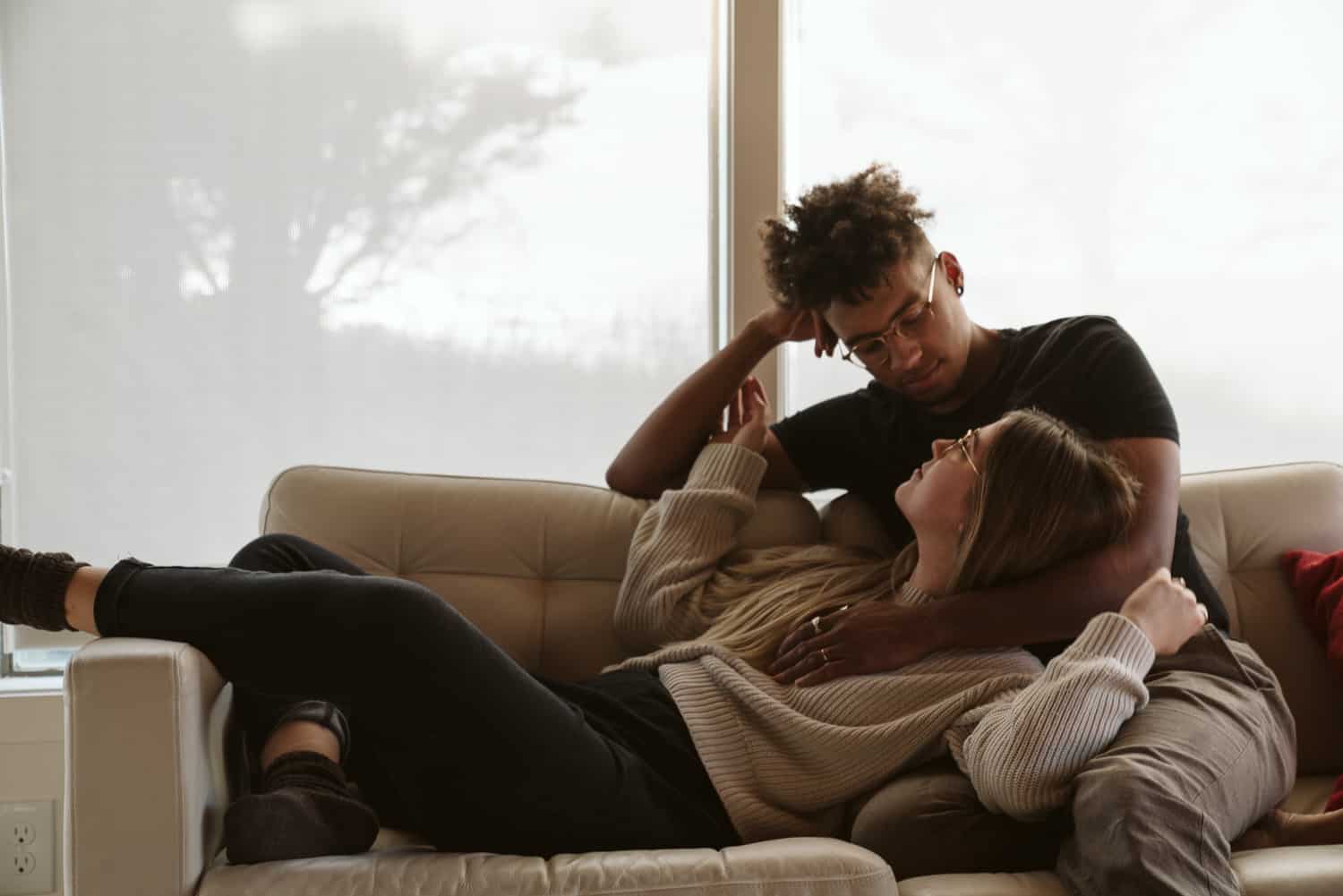 Cozy At Home Engagement Couples Photos