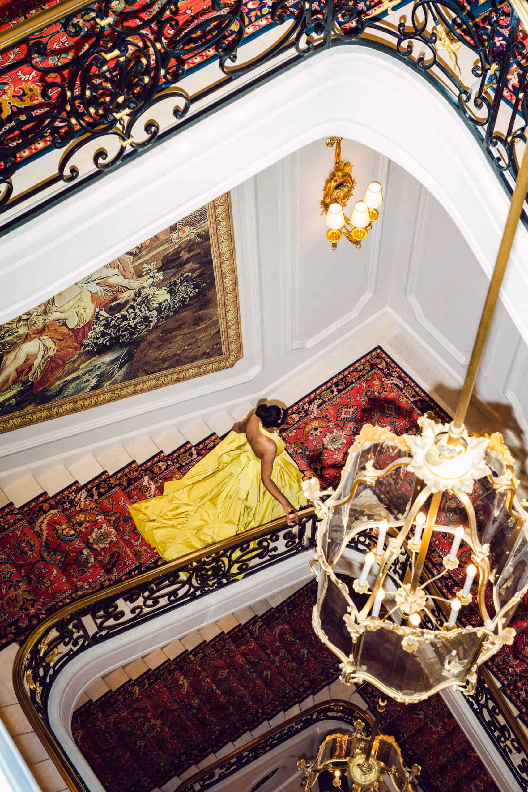 Ritz Paris Wedding, Paris Wedding Photographer, Grand Staircase at Ritz Paris, Theresa Kelly Photography